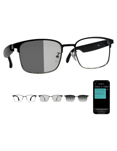 Gafas Inteligentes Fecoul con Traducción 164 Idiomas y Lentes de Color