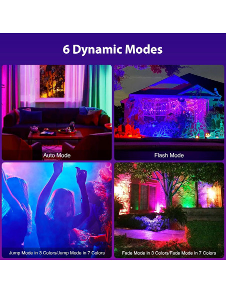 Luz de Inundación LED 30W Olafus RGB IP66 2 Paquete