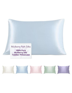 Funda de Almohada de Seda Mulberry Park 33x46 cm Azul