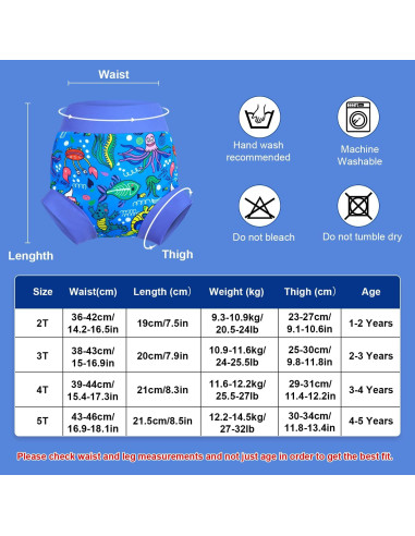 Pañal de Natación Reutilizable MoeMoe 3Pcs Azul 3A