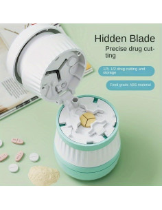 Cortador de Pastillas GAONLY Verde - Divisor de Tabletas 1/3 2