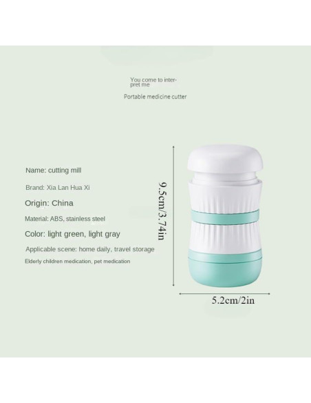 Cortador de Pastillas GAONLY Verde - Divisor de Tabletas 1/3