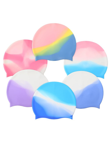 Gorros de Natación de Silicona Syhood 6 Piezas Unisex