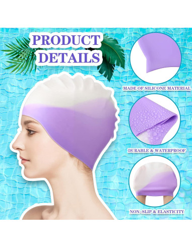 Gorros de Natación de Silicona Syhood 6 Piezas Unisex