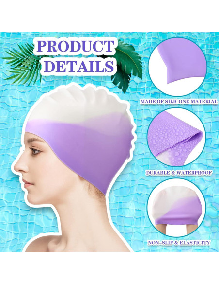 Gorros de Natación de Silicona Syhood 6 Piezas Unisex