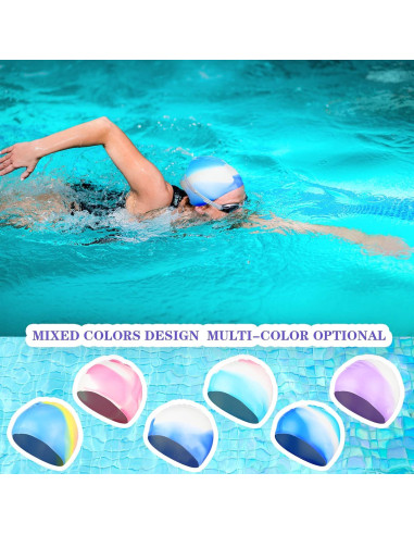 Gorros de Natación de Silicona Syhood 6 Piezas Unisex