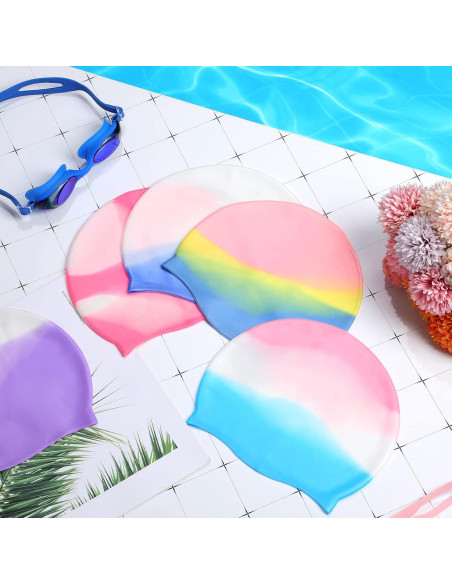 Gorros de Natación de Silicona Syhood 6 Piezas Unisex