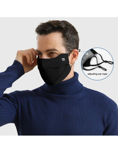 Escudo Facial UV Lavable Unisex Protección Solar Nylon