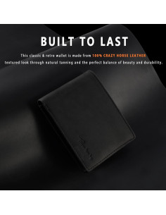 Cartera de Cuero Genuino Travelambo para Hombres - Bifold RFID 2