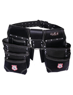 Cinturón de Herramientas de Cuero Rig Gears con 11 Bolsillos