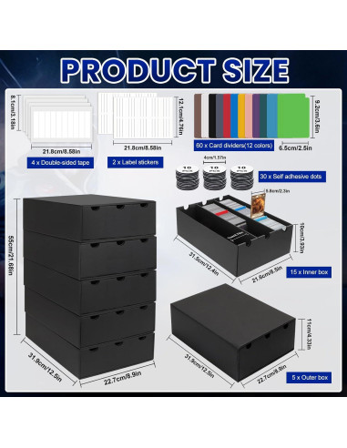 Caja de Almacenamiento de Cartas AOBOPLE para 15000 Cartas