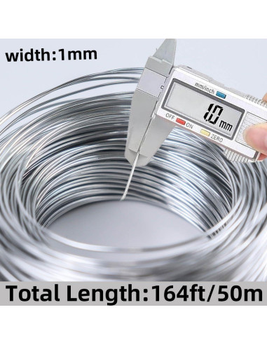 Alambre de aluminio 1mm TKYZMS 50m para manualidades y joyería
