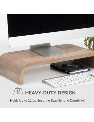 Soporte Elevador de Monitor Anji Mountain Madera Ergonómico 27x61cm