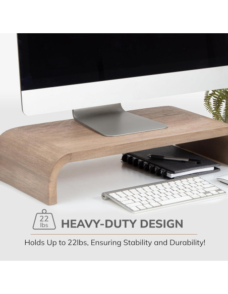 Soporte Elevador de Monitor Anji Mountain Madera Ergonómico 27x61cm