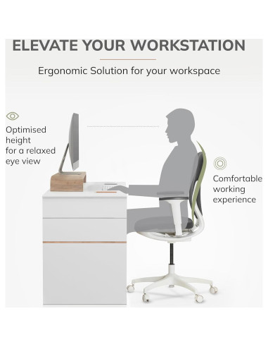 Soporte Elevador de Monitor Anji Mountain Madera Ergonómico 27x61cm