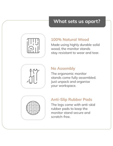 Soporte Elevador de Monitor Anji Mountain Madera Ergonómico 27x61cm