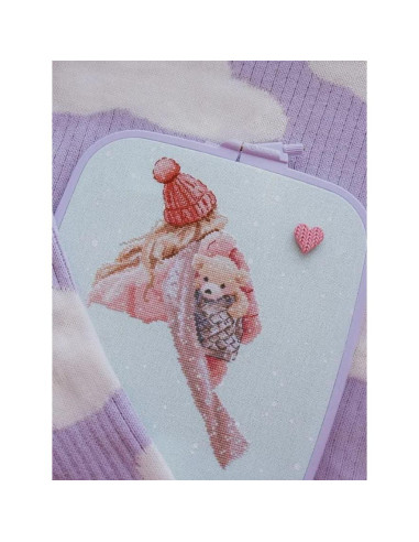 Aro de Bordado Rectangular Nurge Lila Pequeño 14.5x16.5cm