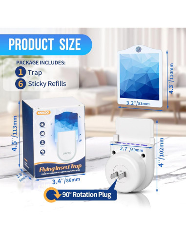 Trampa para Moscas Osvdo MWD-2 con Luz Azul y 6 Recargas