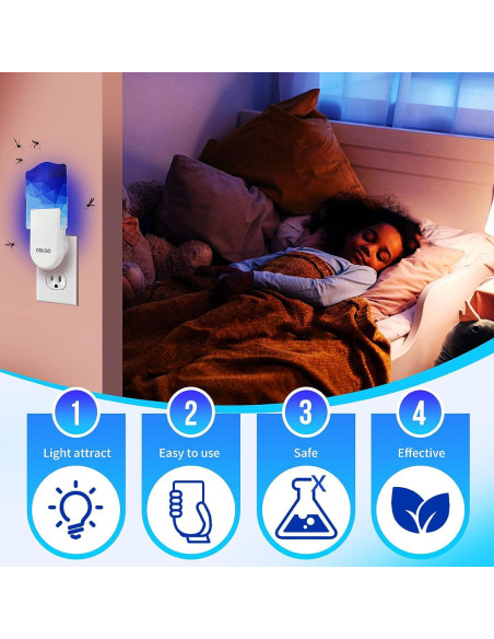 Trampa para Moscas Osvdo MWD-2 con Luz Azul y 6 Recargas