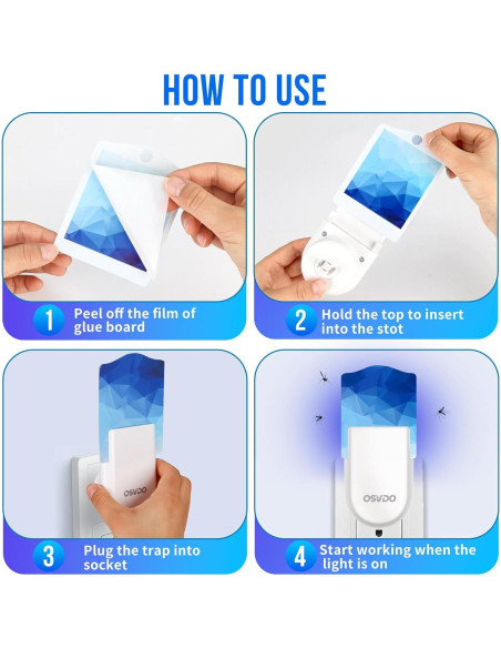 Trampa para Moscas Osvdo MWD-2 con Luz Azul y 6 Recargas