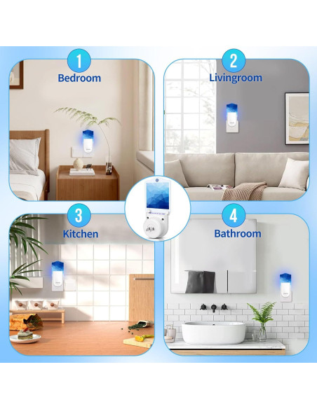 Trampa para Moscas Osvdo MWD-2 con Luz Azul y 6 Recargas