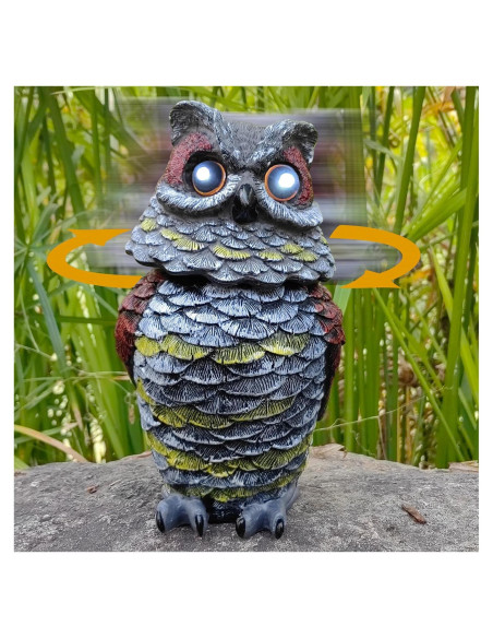 Decoy de Búho Solar AOMOONOA para Jardín Exterior 20.5 cm