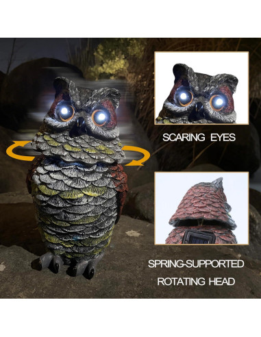 Decoy de Búho Solar AOMOONOA para Jardín Exterior 20.5 cm