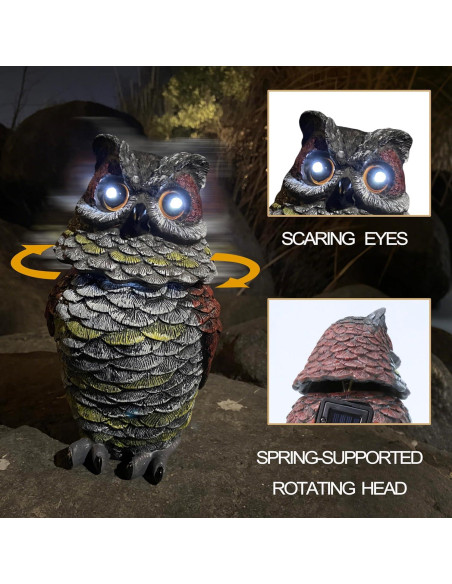 Decoy de Búho Solar AOMOONOA para Jardín Exterior 20.5 cm