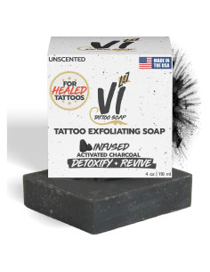 Jabón Exfoliante para Tatuajes VI 113g Carbón Activado Natural