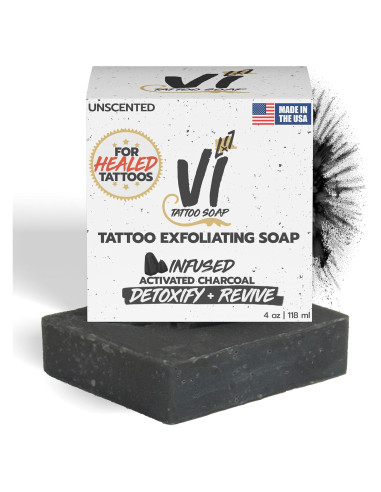 Jabón Exfoliante para Tatuajes VI 113g Carbón Activado Natural