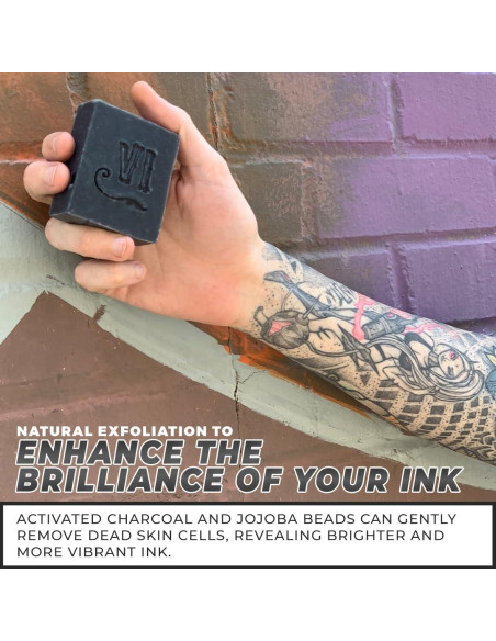 Jabón Exfoliante para Tatuajes VI 113g Carbón Activado Natural