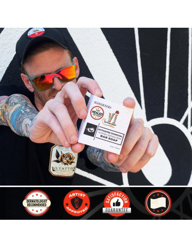 Jabón Exfoliante para Tatuajes VI 113g Carbón Activado Natural