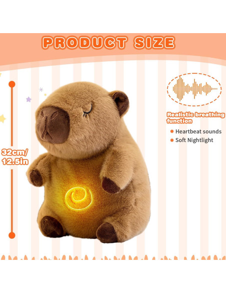 Capibara de Peluche NXNYNZ 31.75 cm con Respiración y Música