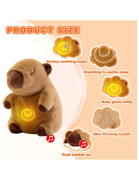 Capibara de Peluche NXNYNZ 31.75 cm con Respiración y Música