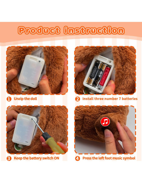 Capibara de Peluche NXNYNZ 31.75 cm con Respiración y Música