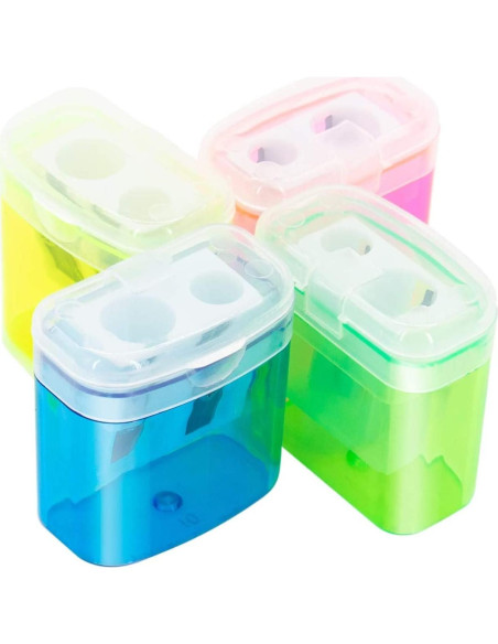 Sacapuntas Manual KIDMEN 24 Pcs 2 Agujeros para Niños