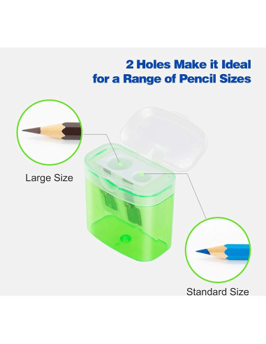 Sacapuntas Manual KIDMEN 24 Pcs 2 Agujeros para Niños