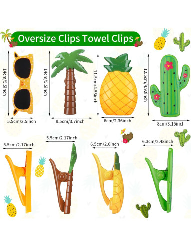 Clips de Toalla de Playa Romooa - 8 Piezas Variadas