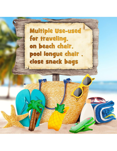 Clips de Toalla de Playa Romooa - 8 Piezas Variadas