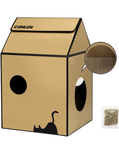 Casa Rascadora para Gatos Conlun Mediana 33x32x51cm