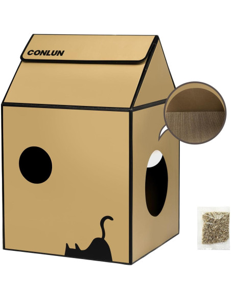 Casa Rascadora para Gatos Conlun Mediana 33x32x51cm