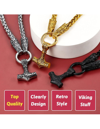 Collar Vikingo FaithHeart Mjolnir Acero Inoxidable 71 cm