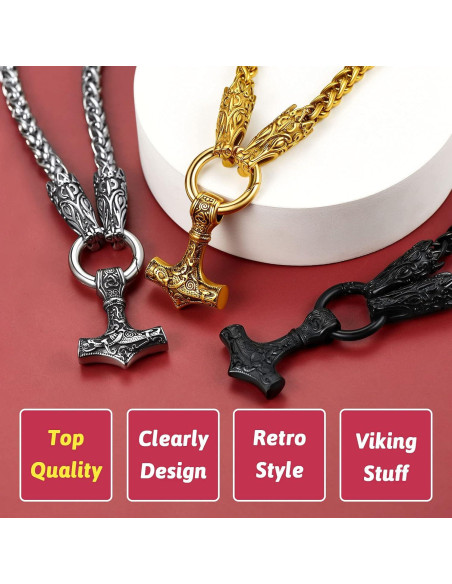 Collar Vikingo FaithHeart Mjolnir Acero Inoxidable 71 cm