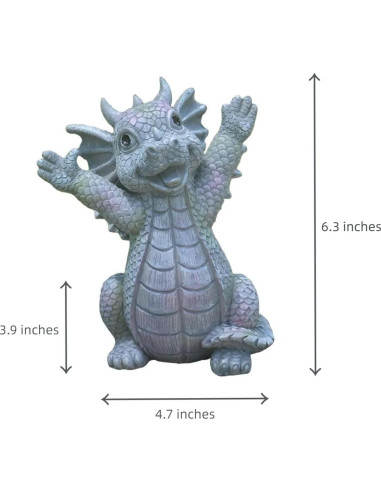 Estatua de Dragón YUERVIEW Yoga en Resina para Decoración
