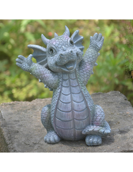 Estatua de Dragón YUERVIEW Yoga en Resina para Decoración Estatua de Dragón YUERVIEW Yoga en Resina para Decoración