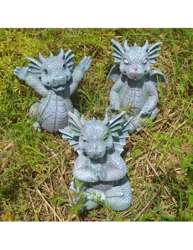 Estatua de Dragón YUERVIEW Yoga en Resina para Decoración