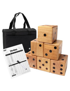 Set de Dados Gigantes de Madera GSE 3.5" con Bolsa y Puntuación