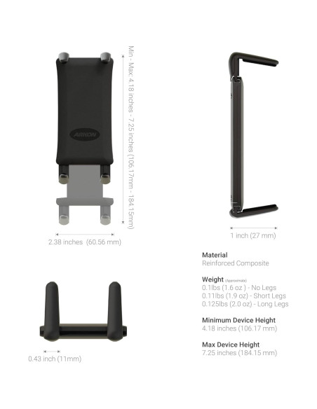 Soporte para Teléfono de Auto ARKON RM6AMPS2T Ajustable