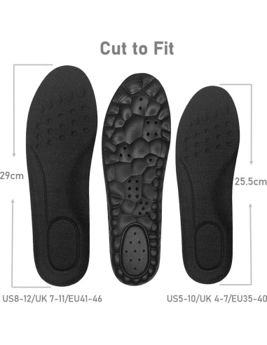 Plantillas de Espuma VivoFoot 2 Pares, Alivio Dolor, Negro