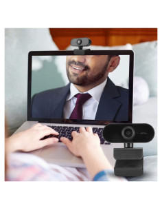 Cámara Webcam HD BONKZEBU Ajustable con Micrófono USB Negro